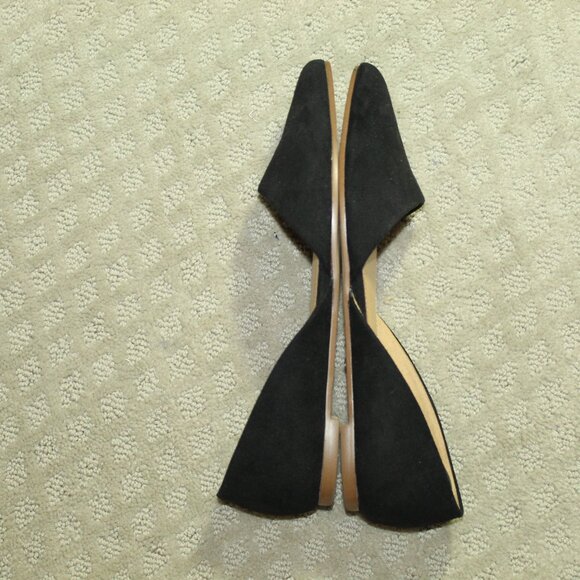 J.CREW Women's 7 Black Suede Zoe D'Orsay Pointed-Toe Flats BH954 - Picture 3 of 7
